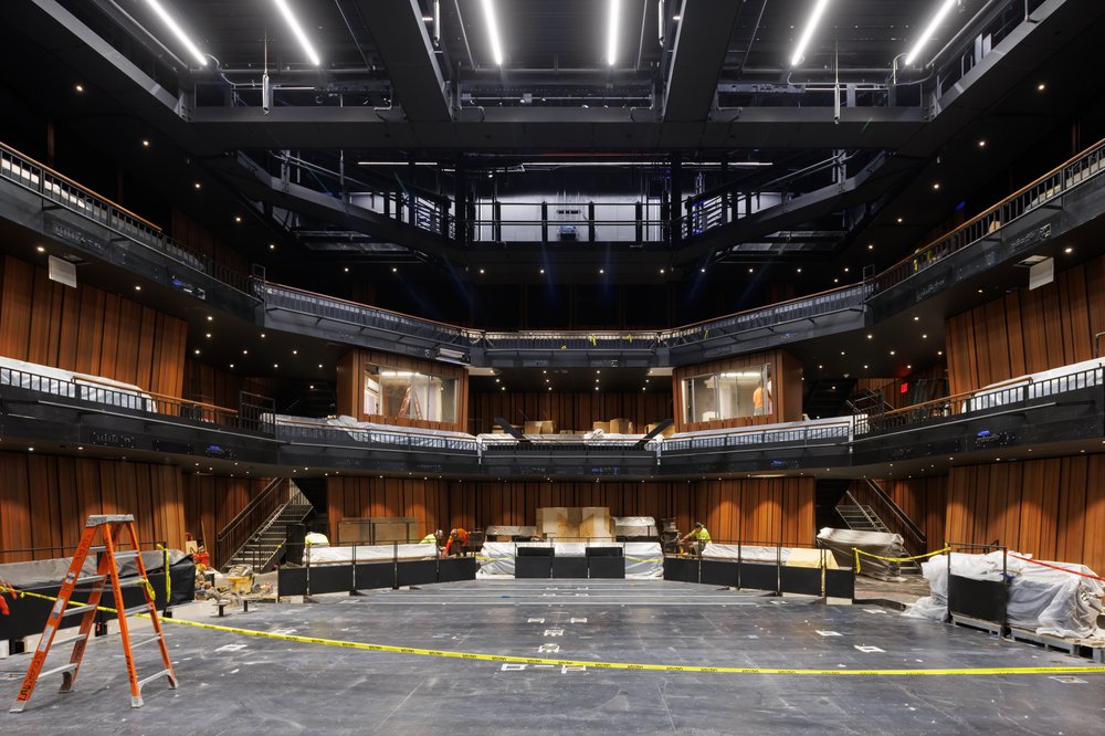 A theater space under construction