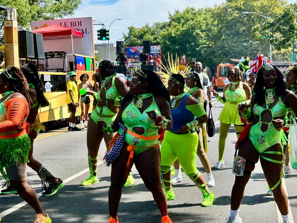 A scene from the West Indian Day Parade early Monday in Brooklyn. The annual celebration was later marred by gun violence.