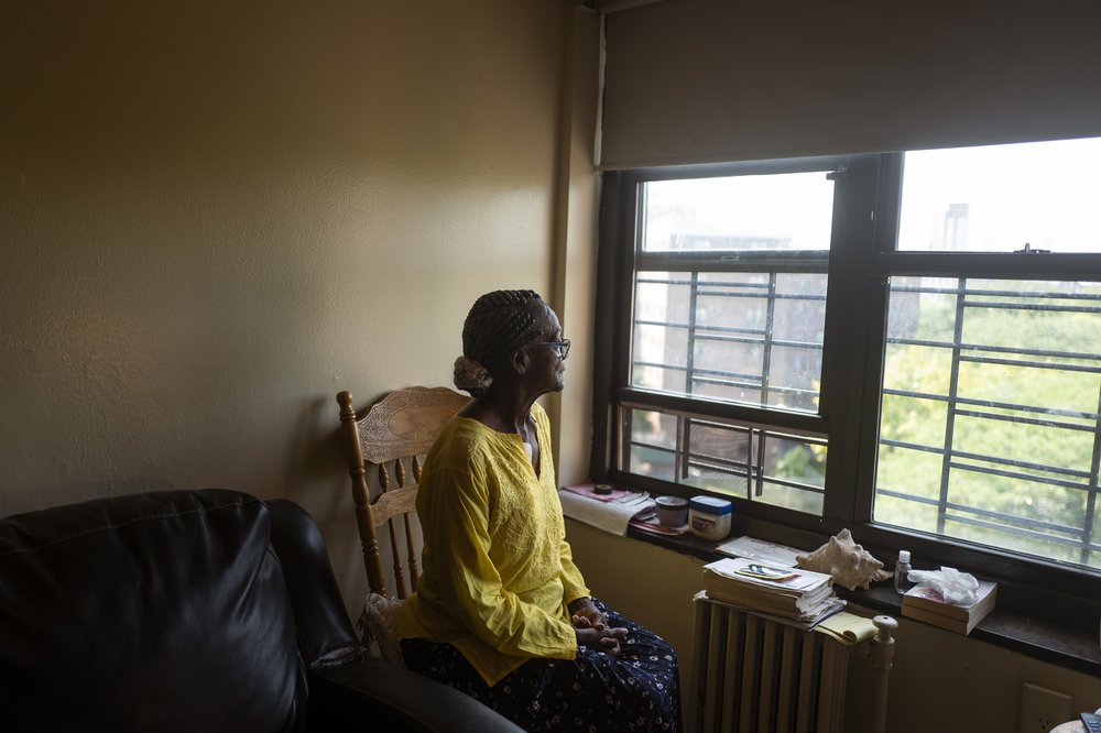 Claudia Coger, in her apartment in Astoria.