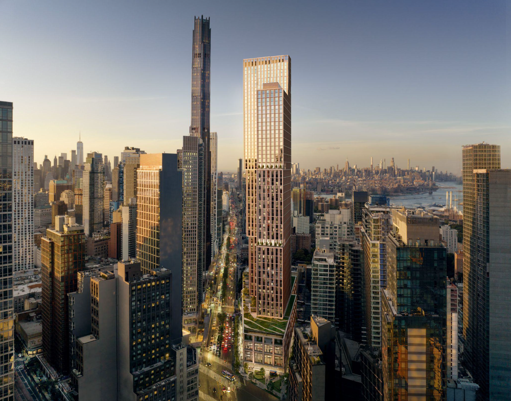 Rendering of a 72-story tower proposed for 395 Flatbush Ave., in downtown Brooklyn.