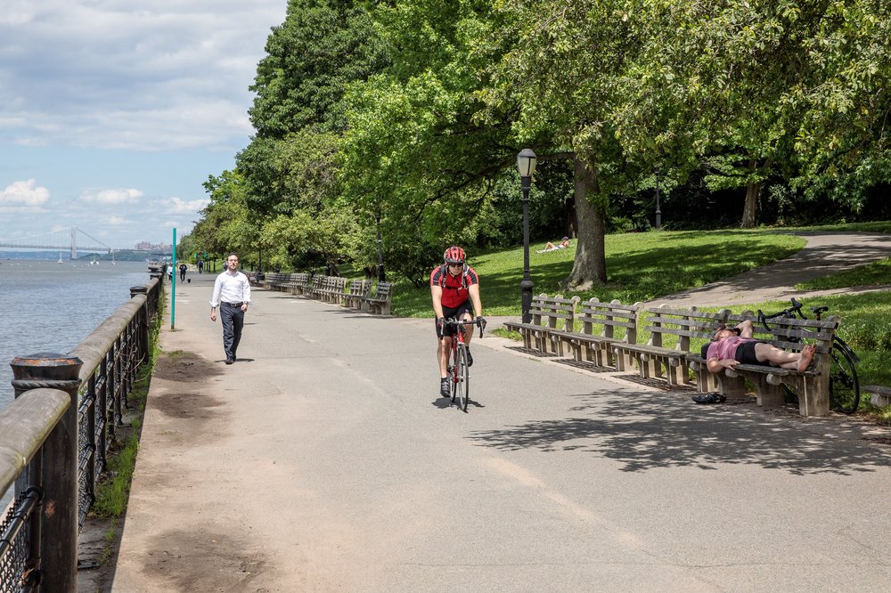 One of the bike paths in the park