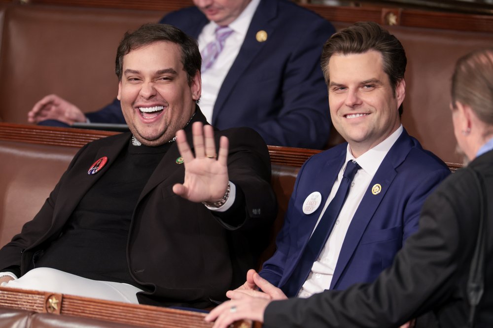 A photo of George Santos at Thursday's State of the Union.