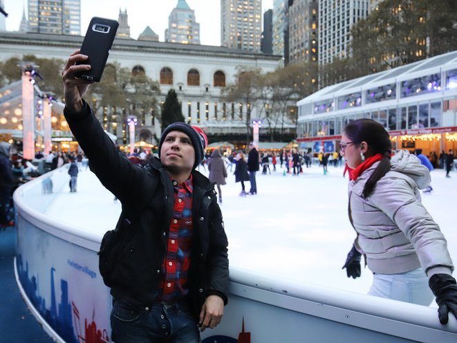 Ice skating in Bryant Park