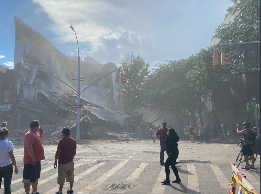 A photo of the building collapse at 348 Court Street on July 1st, 2020