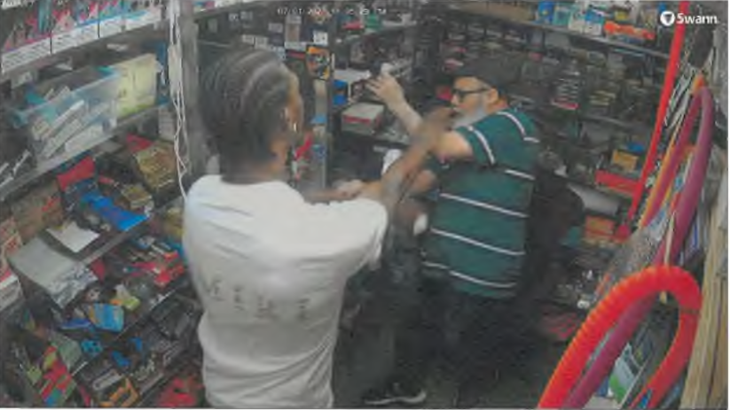 A surveillance image of Jose Alba during an altercation at the bodega where he works.