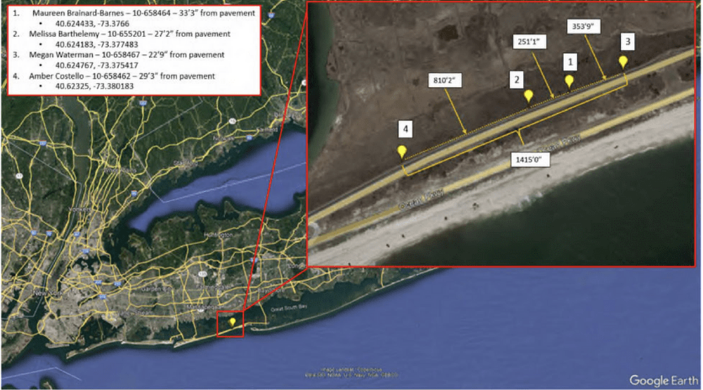 A rendering of the area where some of the Gilgo victims were found.