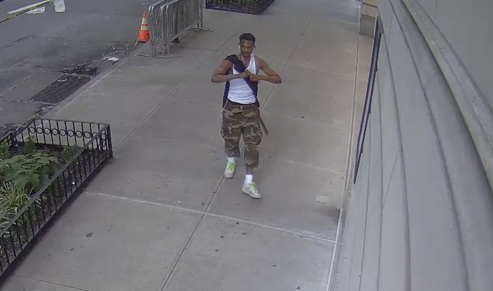 Police say the suspect fled down 85th Street after defacing the synagogue.