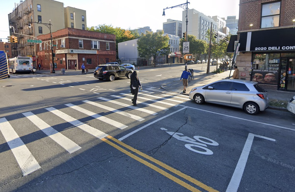 A photo of the intersection where police say a driver fatally struck a cyclist and drove off.