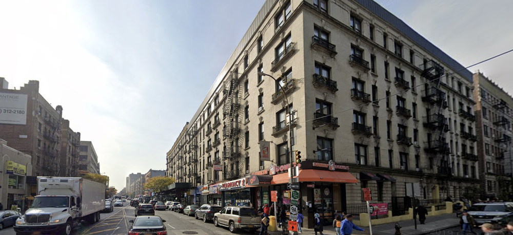 A photo of the block in Washington Heights where a fatal fire killed two residents
