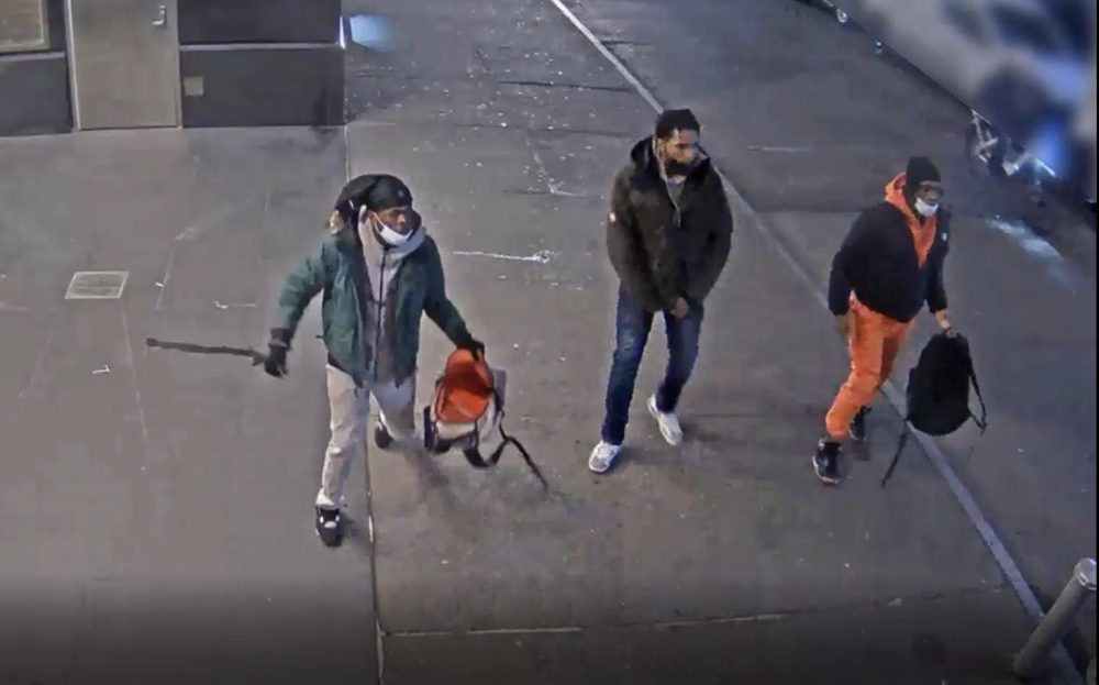 Surveillance footage of the three suspects in the Dec. 5 fatal stabbing of 17-year-old Yeremi Collino.