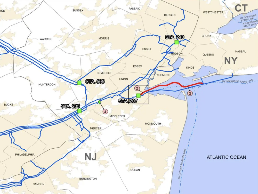 A rendering of the Williams pipeline proposed for NYC