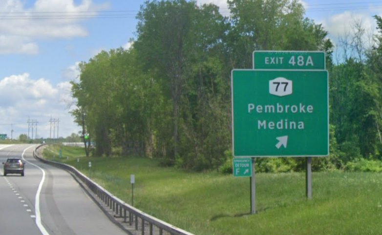 A highway sign.