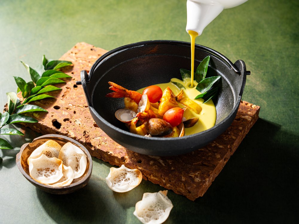 A seafood soup.