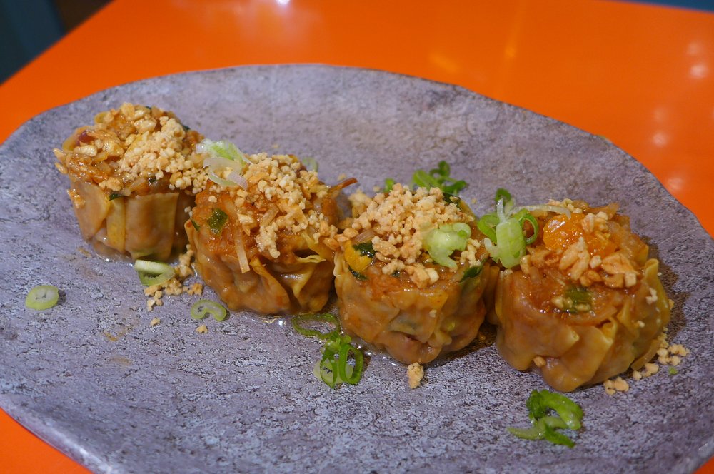 A plate of dumplings.