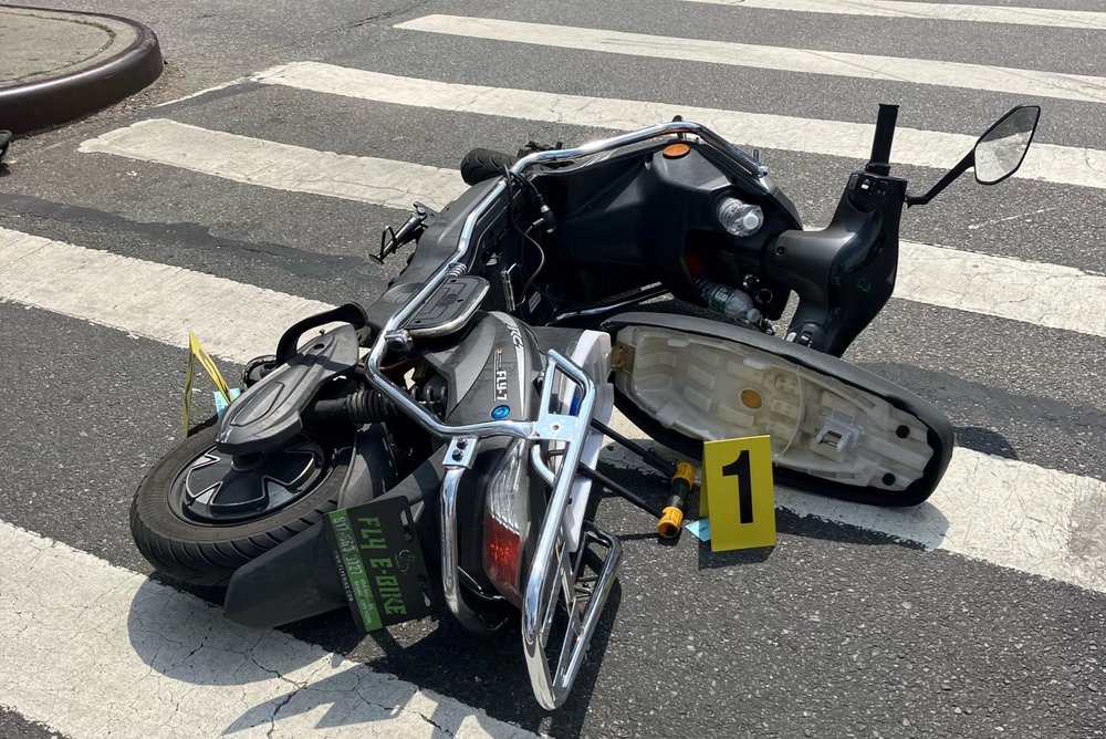 The scooter police recovered in Queens after multiple shootings over the weekend.