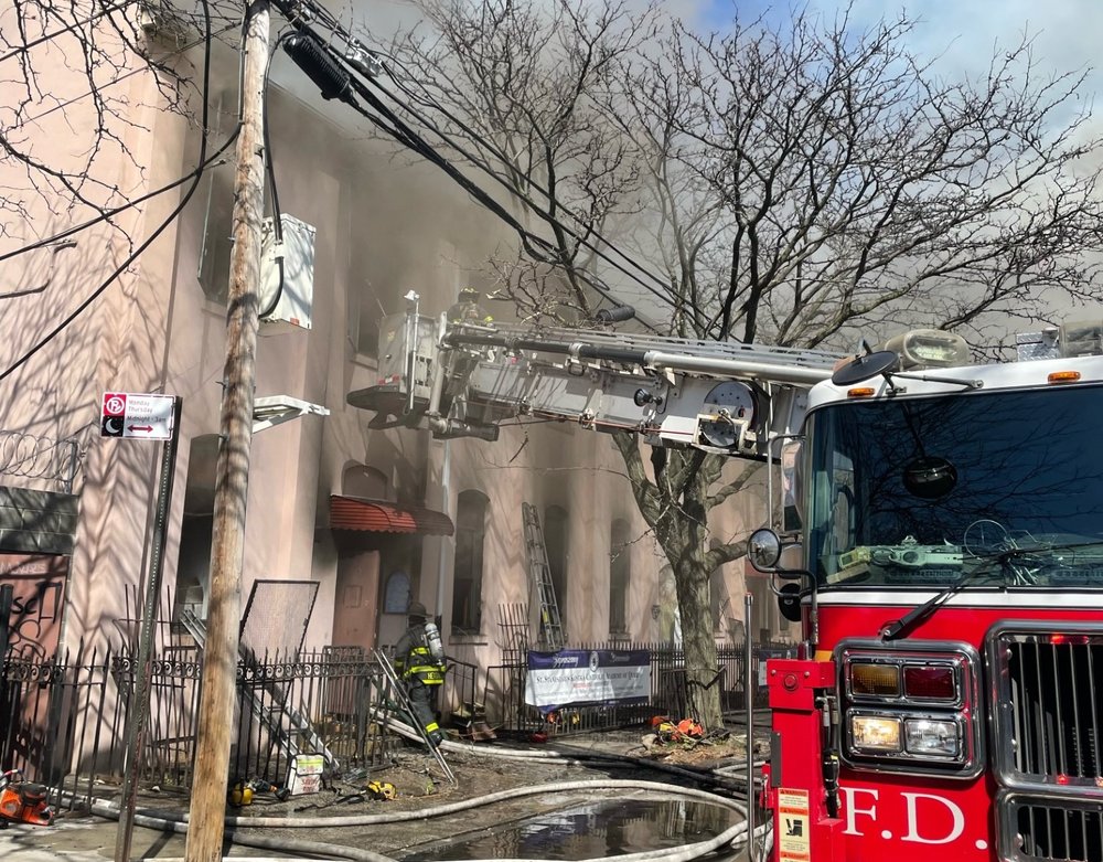 Three firefighters and two civilians were injured in the Easter Sunday fire.