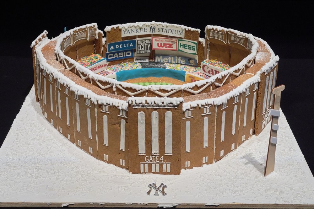 A replica of Yankee Stadium in gingerbread