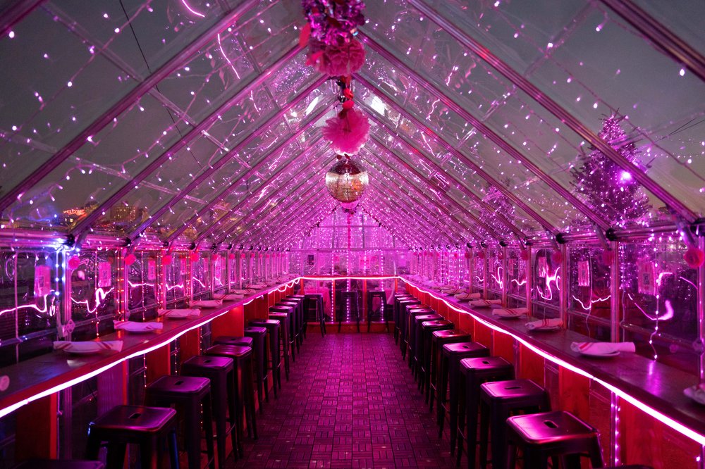 The exterior of a cocktail chalet