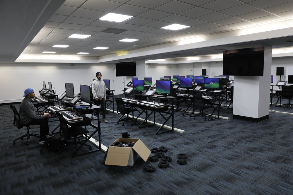 Digital workstations for Roc Nation students.