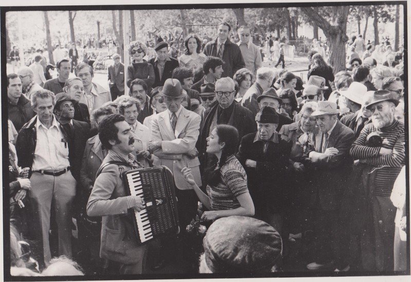 a48cb8da4486c9f93f20b4a2c740766ae2ee071a2-jpg.jpeg Accordion Player & Crowd, Washington Square Park. 1970s.<br/>