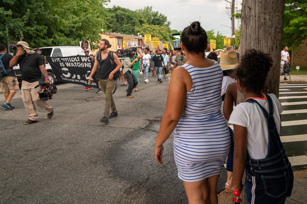 Protesters march on the fifth anniversary of Eric Garner's death<br>