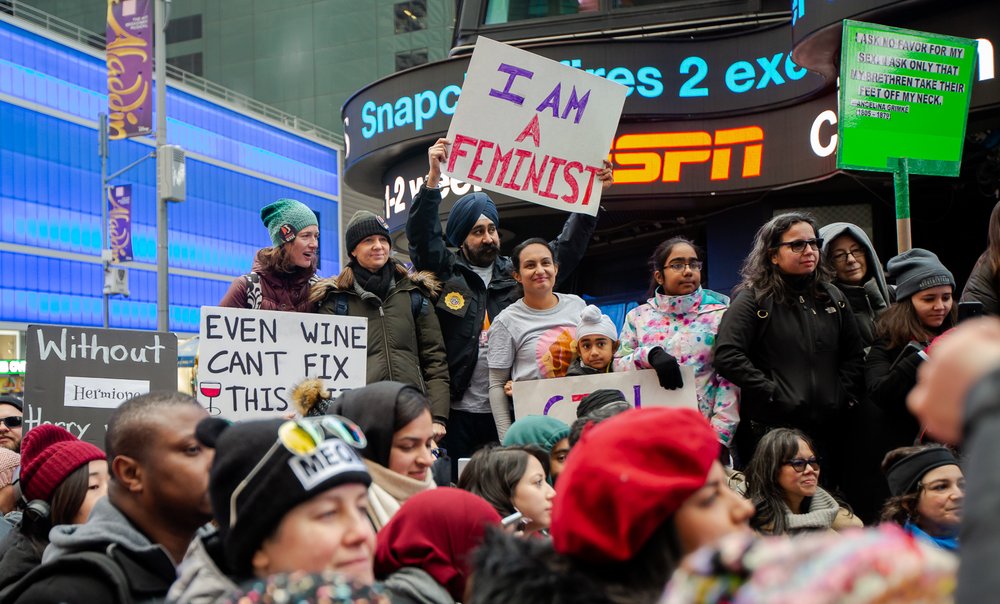 At the march in Midtown (<a href="https://www.gretchenrobinette.com/">Gretchen Robinette</a> / Gothamist)