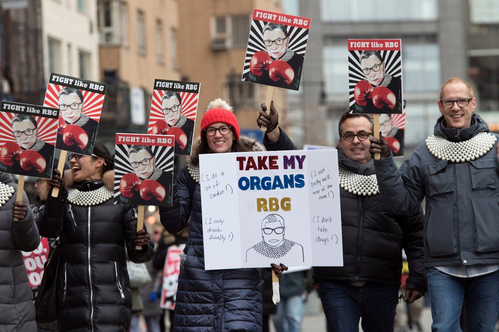 People participating in the NYC Women's March (Mary Altaffer/AP/Shutterstock)