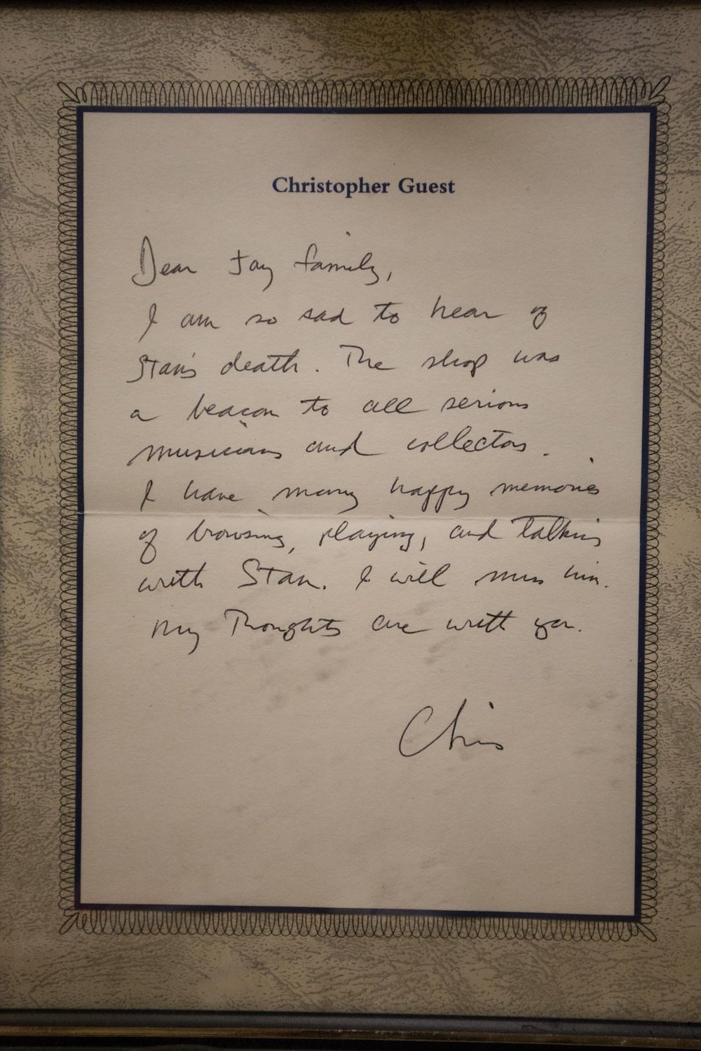 A note from Christopher Guest