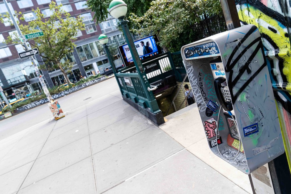 A payphone in New York City.