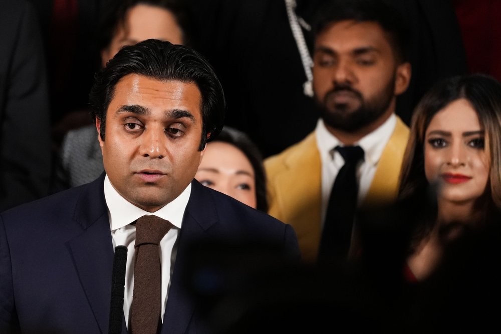 NYC health commissioner Dr. Ashwin Vasan and Mayor Eric Adams (not pictured) announce "Care, Community, Action: A Mental Health Plan at City Hall, March 2, 2023.