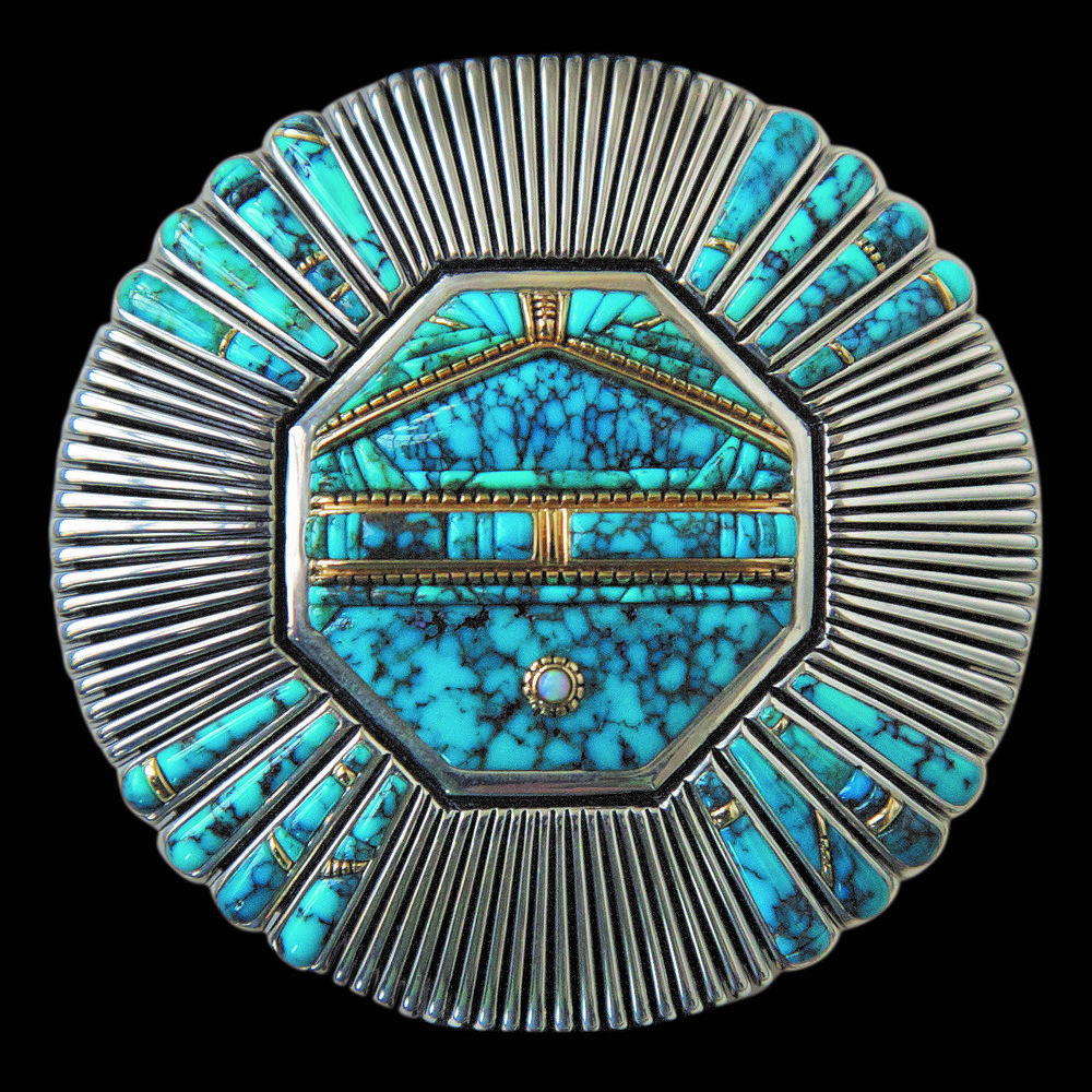 b14279444.jpeg Sun face bolo by Raymond Yazzie<br/>