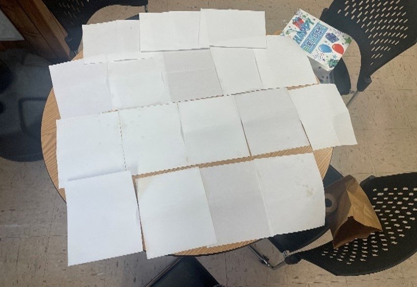 Sheets of paper prosecutors say were found in Barrientos' possession.
