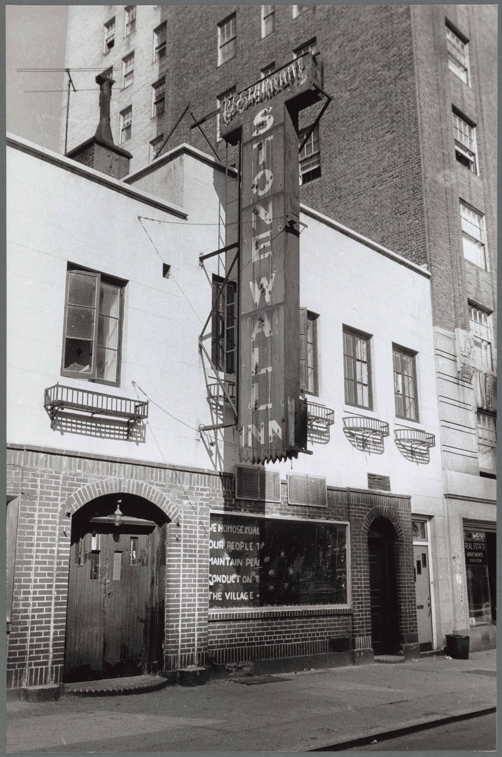 Stonewall Inn, 1969. Photo by Diana Davies.<br/>