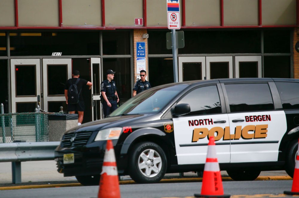 a North Bergen Police minivan