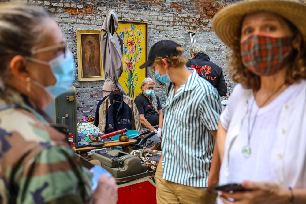 Chelsea Flea reopening People browse the newly reopened open-air Chelsea Flea Market