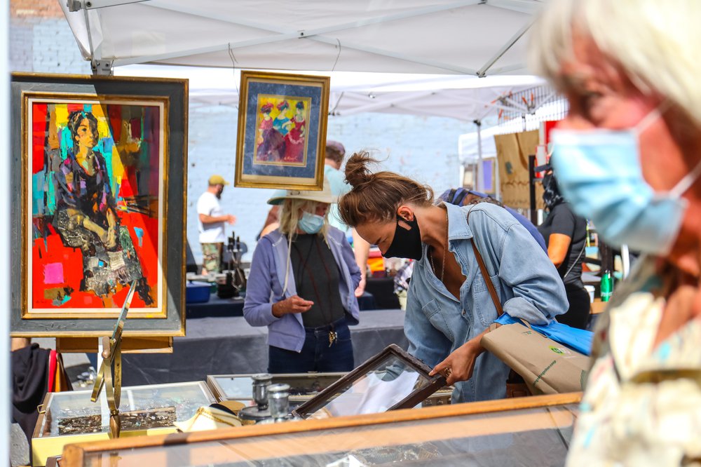 Chelsea Flea reopening People browse the newly reopened open-air Chelsea Flea Market