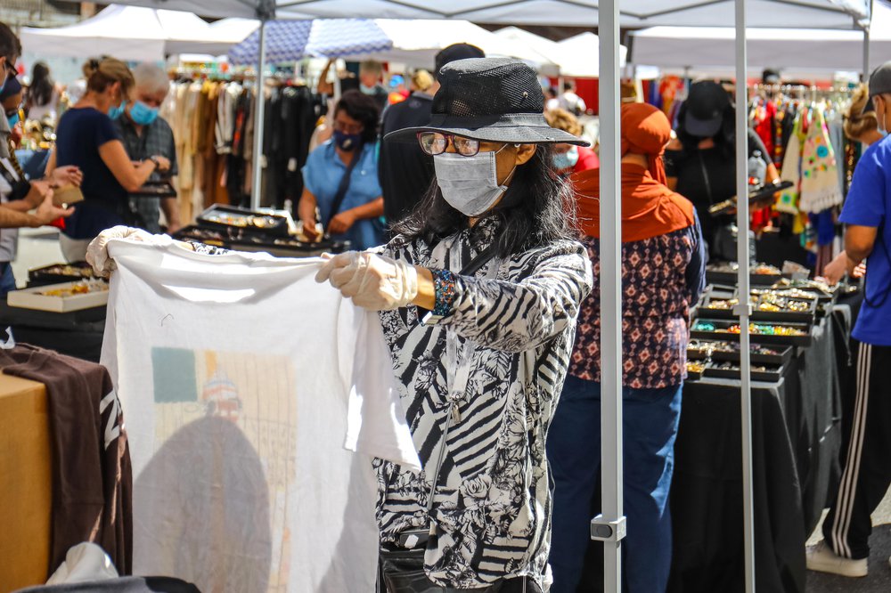 Chelsea Flea reopening People browse the newly reopened open-air Chelsea Flea Market