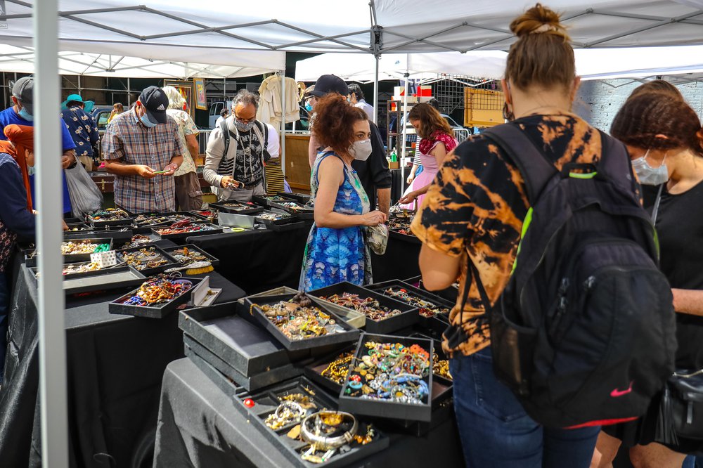Chelsea Flea reopening People browse the newly reopened open-air Chelsea Flea Market