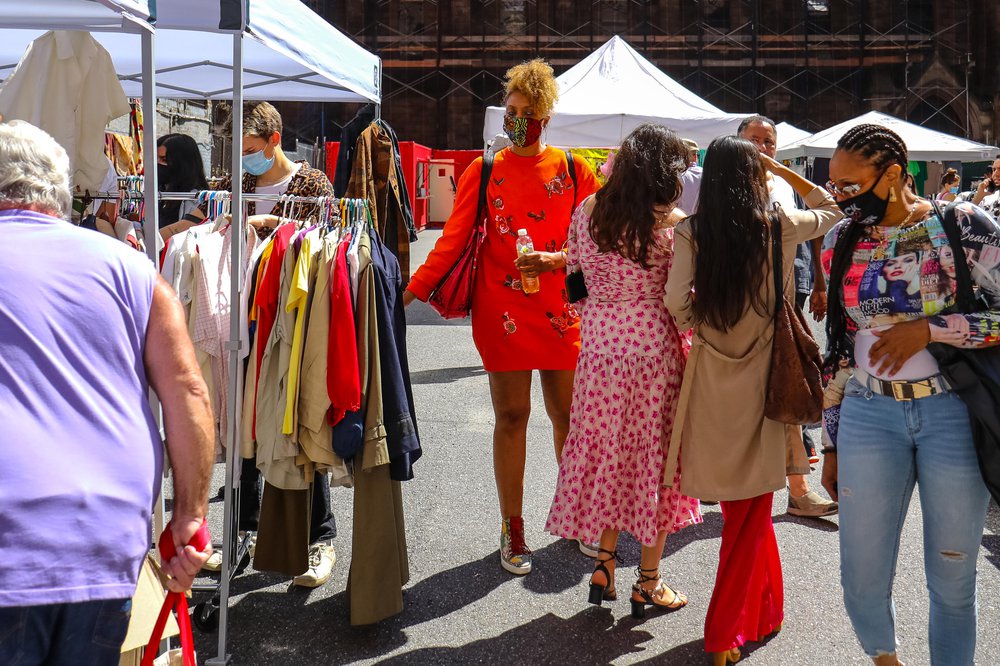 Chelsea Flea reopening People browse the newly reopened open-air Chelsea Flea Market