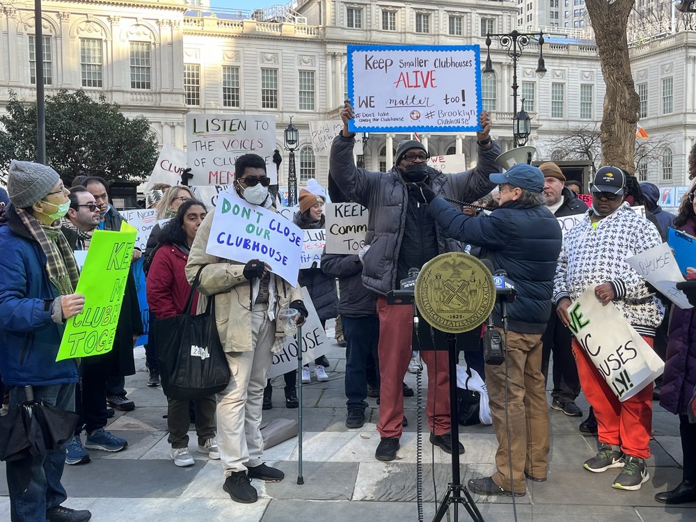 Photo of rally outside City Hall