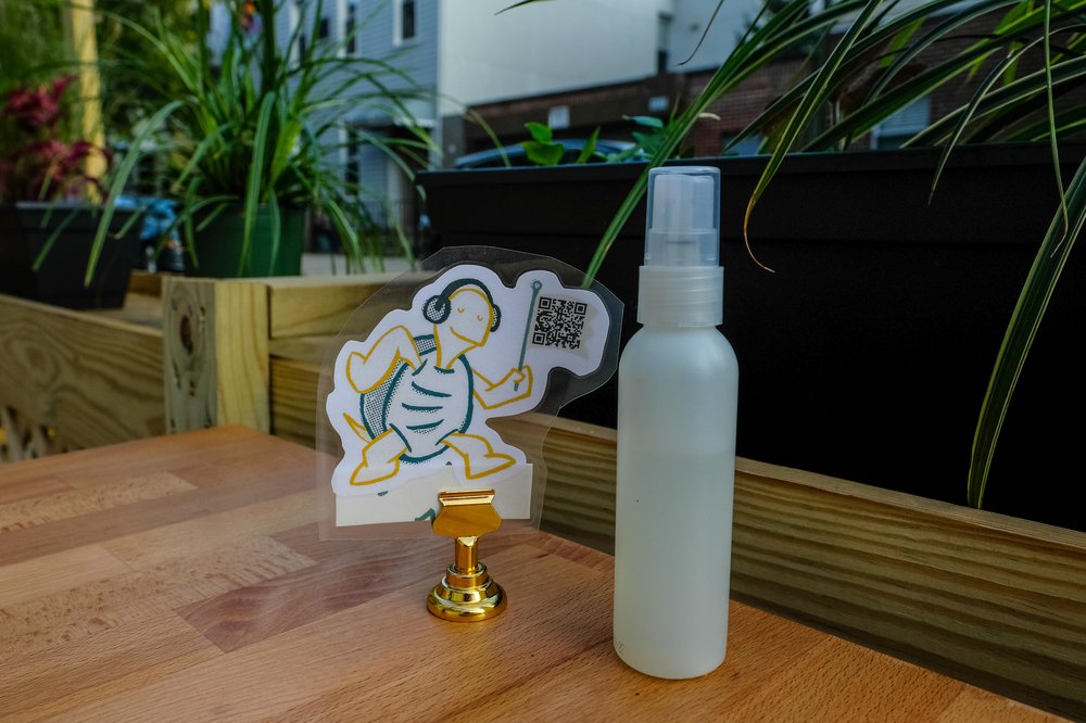 Cozy Royale Your menu and sanitizer await