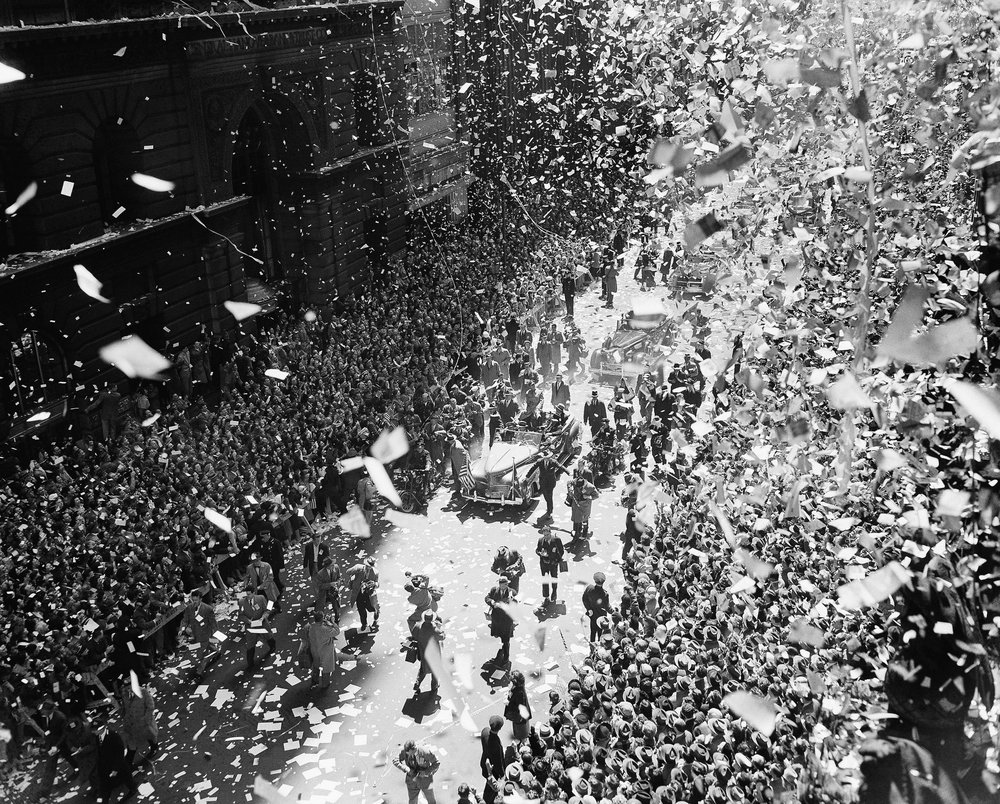 d3e6b488bshutterstock_6626806a-jpg.jpeg A flurry of ticker tape for Douglas MacArthur's parade in 1951 (Murray Becker/AP/Shutterstock)