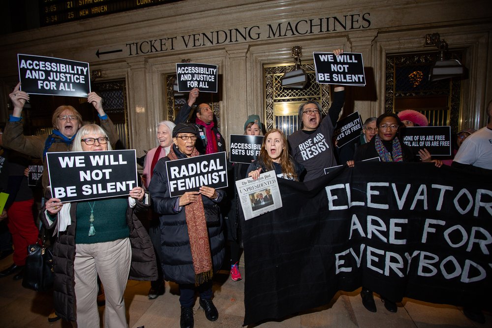 At the Non-March for Disabled Women in Grand Central Terminal (<a href="https://www.gretchenrobinette.com/">Gretchen Robinette</a> / Gothamist)