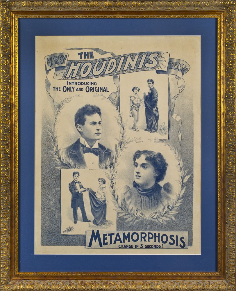 d4d47ac473-metamorphosisposter-jpg.jpeg Broadside showing the Houdinis performing the Metamorphosis, 1895. Reproduction. Copperfield Collection.