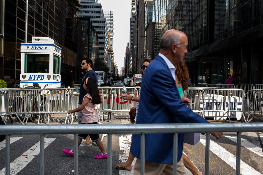 d575615b7081117trumptowerbarricades-3-jpg.jpeg 56th Street looking east on Friday, August 11, 2017<br>
