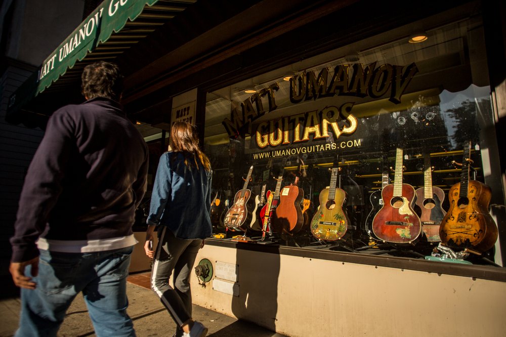 d94e13352100317mattumanovguitars-4-jpg.jpeg The window display at Matt Umanov Guitars on Bleecker Street.