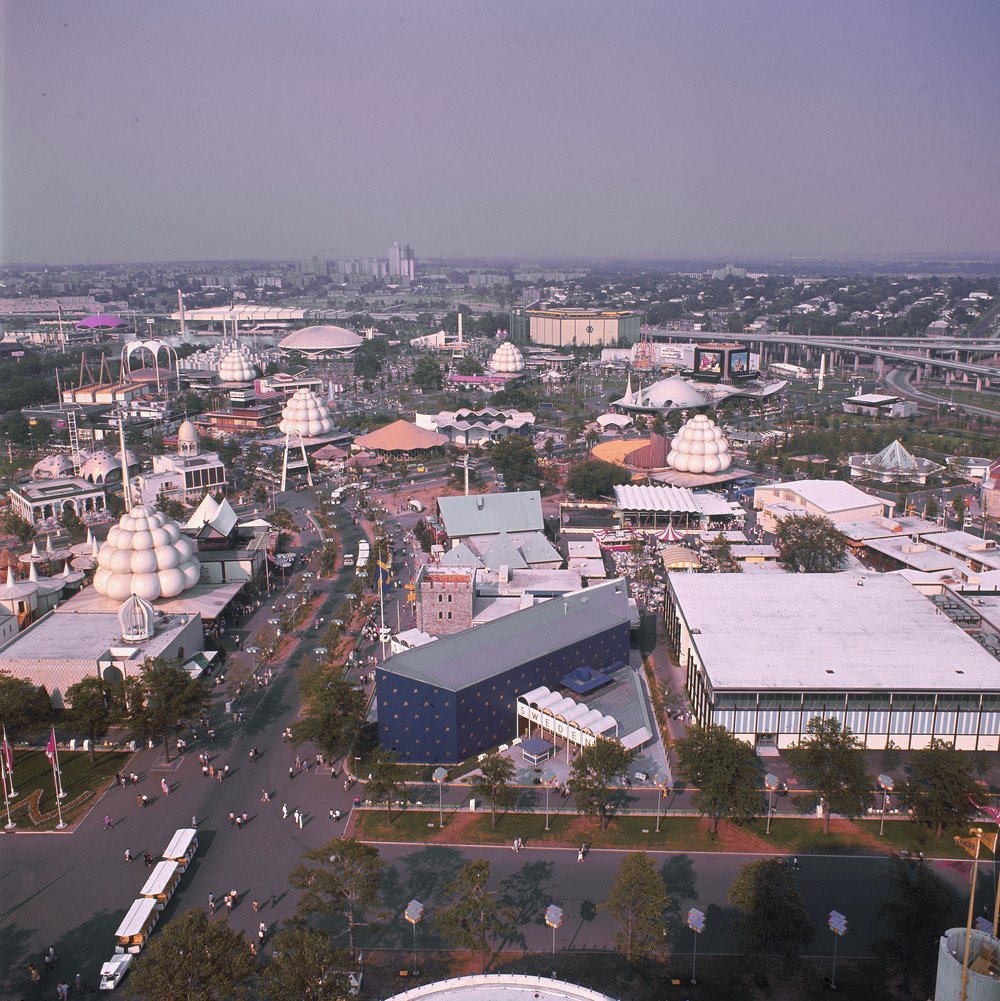 db1a88241.jpeg "Aerial view of the grounds of the World's Fair, Flushing Meadow, Queens, 1964."
