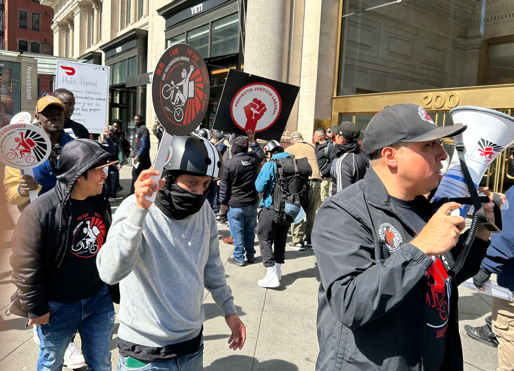 A DoorDash protest