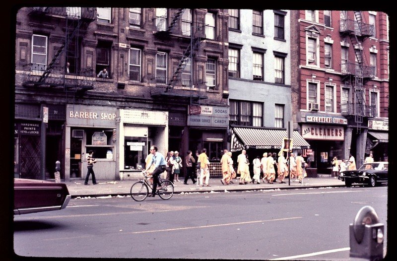 e54c72e4974ca8ce1b856a6802c3dfdad0e341c8c-1-jpg.jpeg L-R: 71, 73, 75, 77 2nd Avenue, west side between 4th & 5th Streets, with Hare Krishna procession. 1969.<br/>