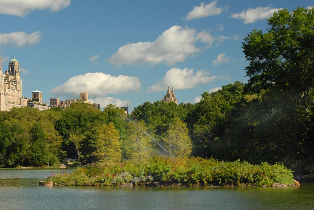 The island, in the lake, present day